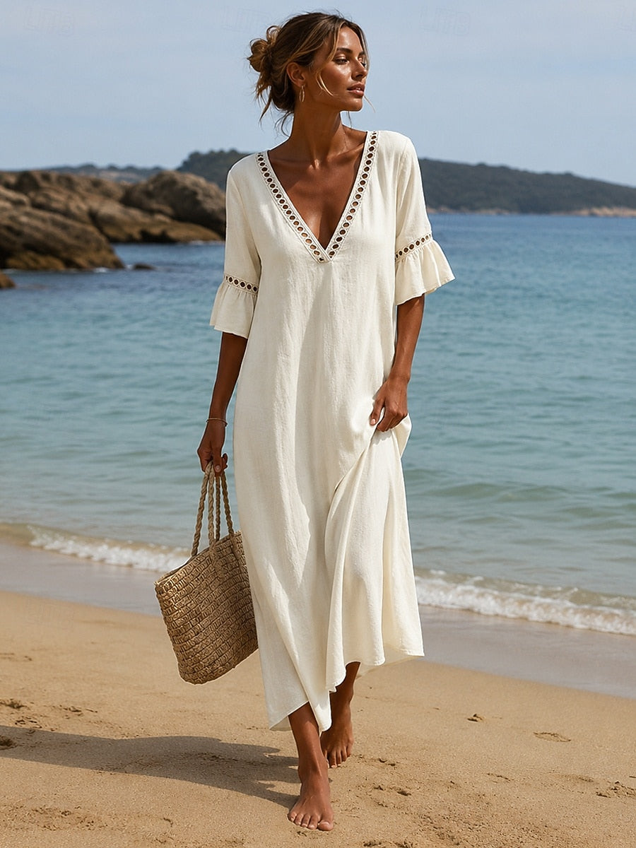 Robe Ample à Col V